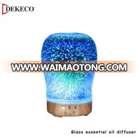 2018 best natural oil 3D wood base ultrasonic aroma diffuser humidifier 100ML